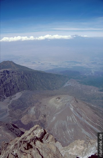 Meru: A new cone has formed in the amphitheatre created by a flank collapse