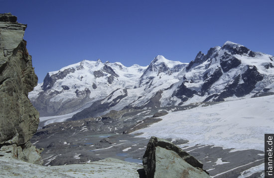 Monte Rosa vom Aufstieg zur Hörnlihütte