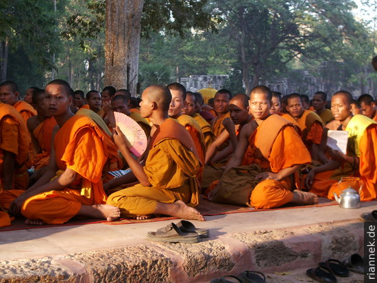 Once a year, a meeting of Buddhist monks and nuns takes place here