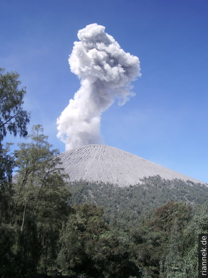 Ash erupton on Semeru