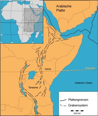 Der Ostafrikanische Graben (Modifiziert nach Smith & Moseley 1993)