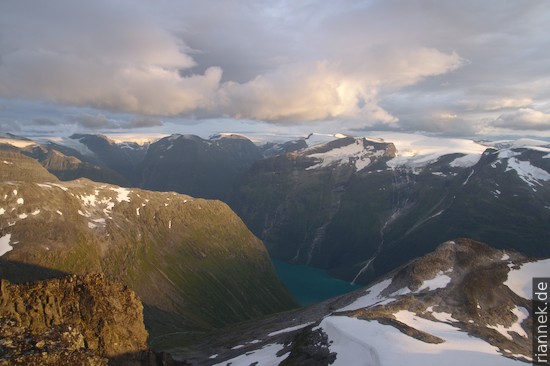 Skåla, Blick auf Jostedalsbreen