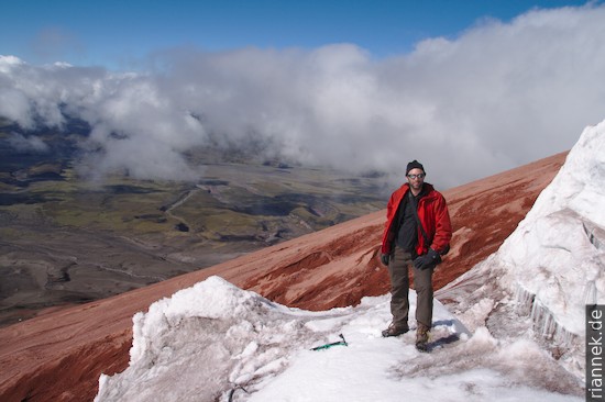 On the glacier of Cotopaxi