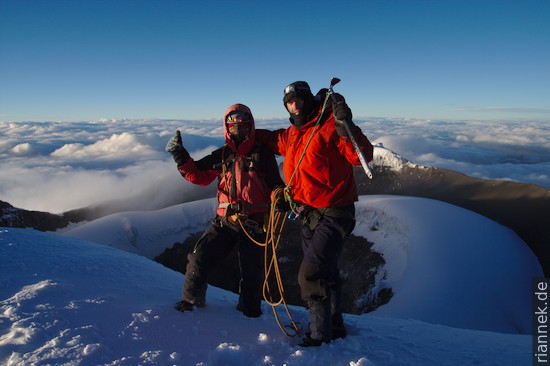On the summit of Cotopaxi