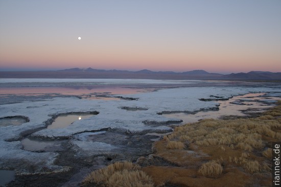 Mondaufgang an der Laguna Colorada