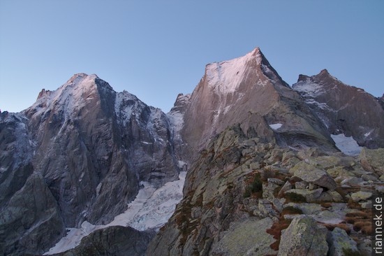 Piz Cengalo and Piz Badile in Bregaglia