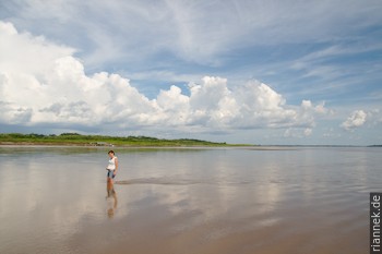Sandbank in the Amazon near Leticia