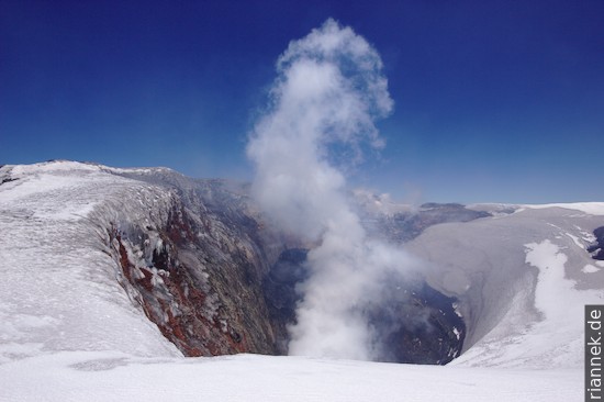 Crater of Villarrica volcano