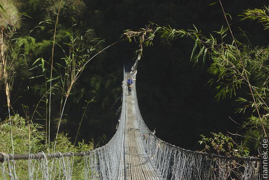 Suspension bridge on the way to the Langtang valley