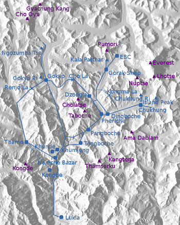 Map Everest Trek