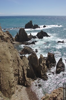 Remains of a lava dome at the Cabo de Gata