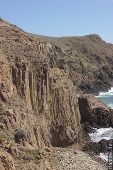 Andesite columns on the coast at Cabo de Gata