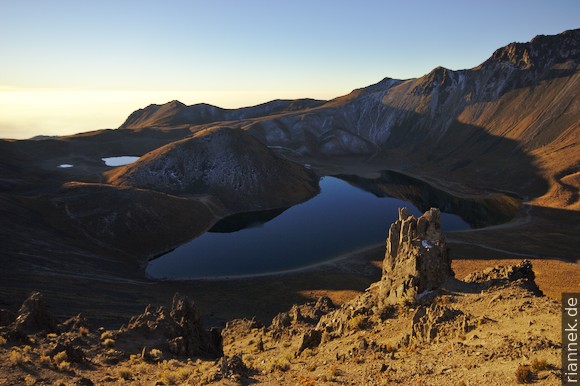 Crater of the Nevado de Toluca with Laguna del Sol and Laguna de la Luna