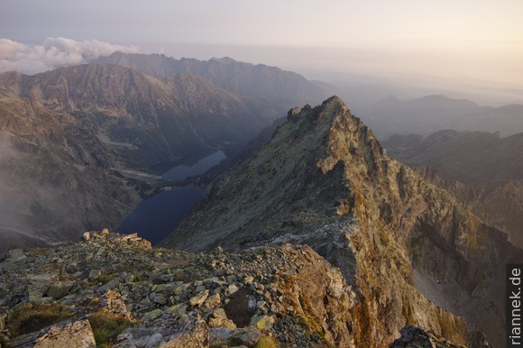 View from Rysy to the lakes Morskie Oko and Czarny Staw pod Rysami