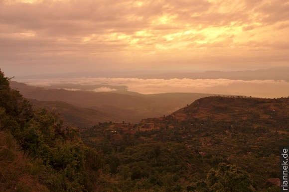 Lake Abaya in the morning light from Dorze