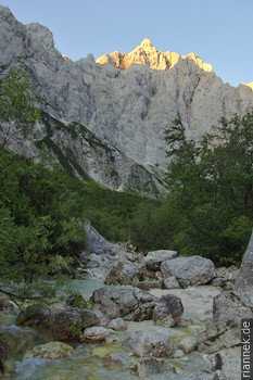 Nordwand des Triglav vom Vrata-Tal