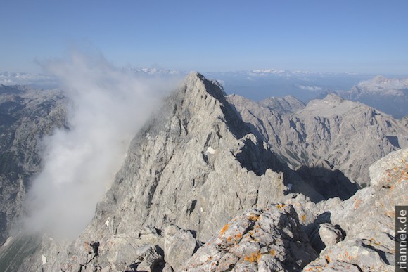 view from the main to the south summit of the Watzmann